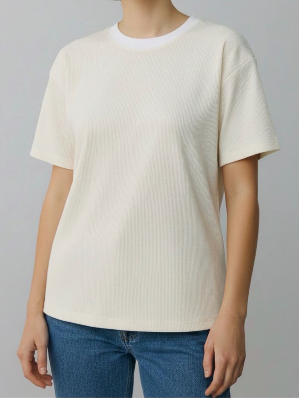 A New Day Short Sleeve Ribbed Crewneck Tee